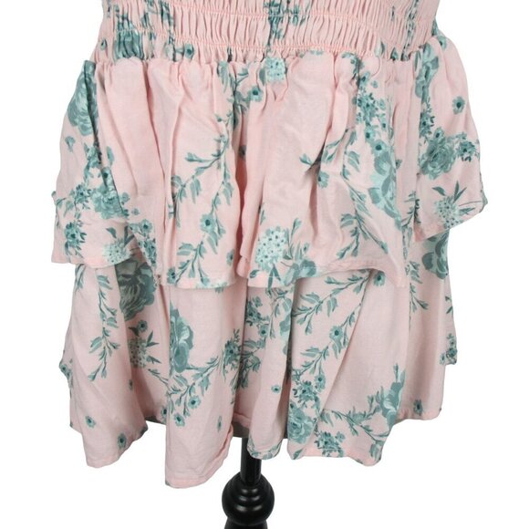 ELOQUII Tiered Floral Mini Skirt With Smocking A Fine Romance Size 18 - Picture 6 of 9